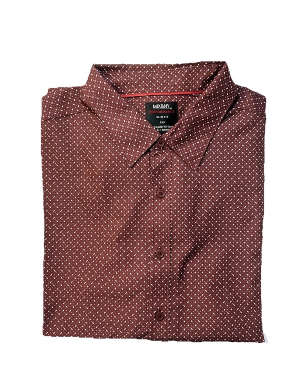 Mix & NY Men's Performance Slim Fit  Button-Up Shirt 2XL XXL Long Sleeve